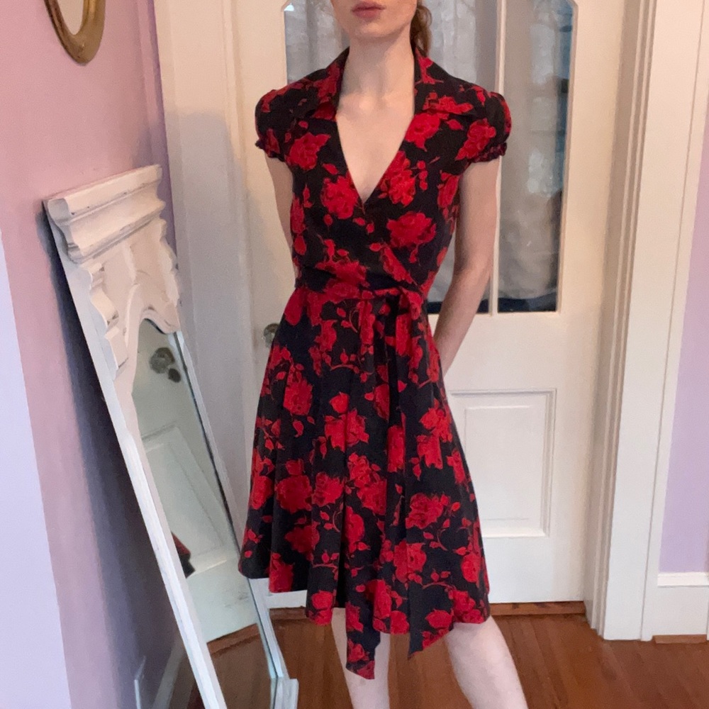 Vintage Moda International Floral Wrap Dress